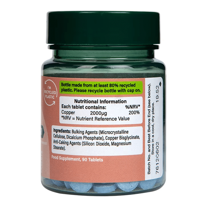 Holland & Barrett Chelated Copper 2mg 100 tablets sudetis