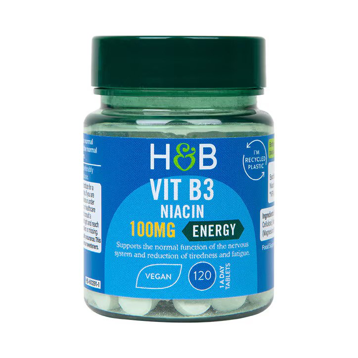 Holland & Barrett Vit B3 Niacin , 100mg - 120 tablets kaina