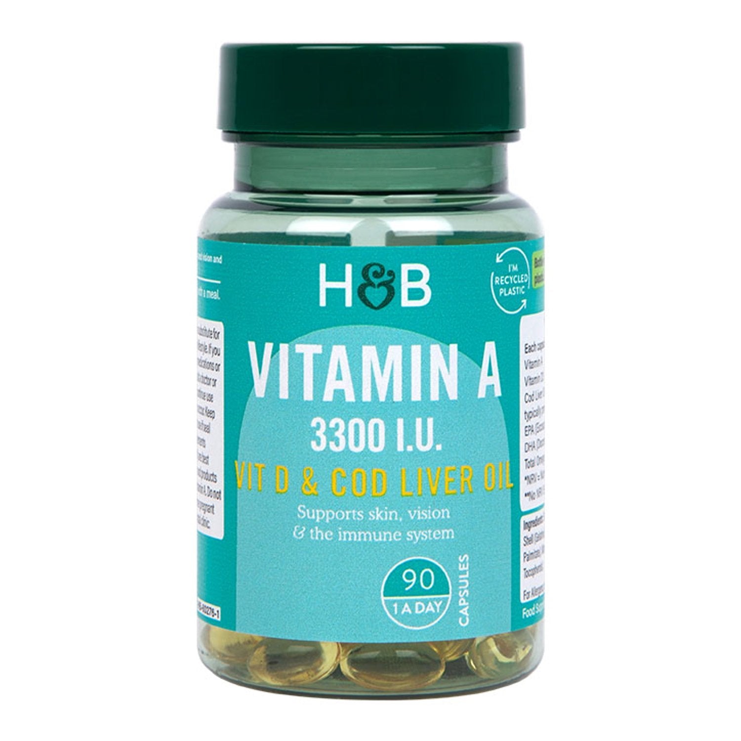 Holland & Barrett Vitamin A 3300 IU - 90 caps kaina