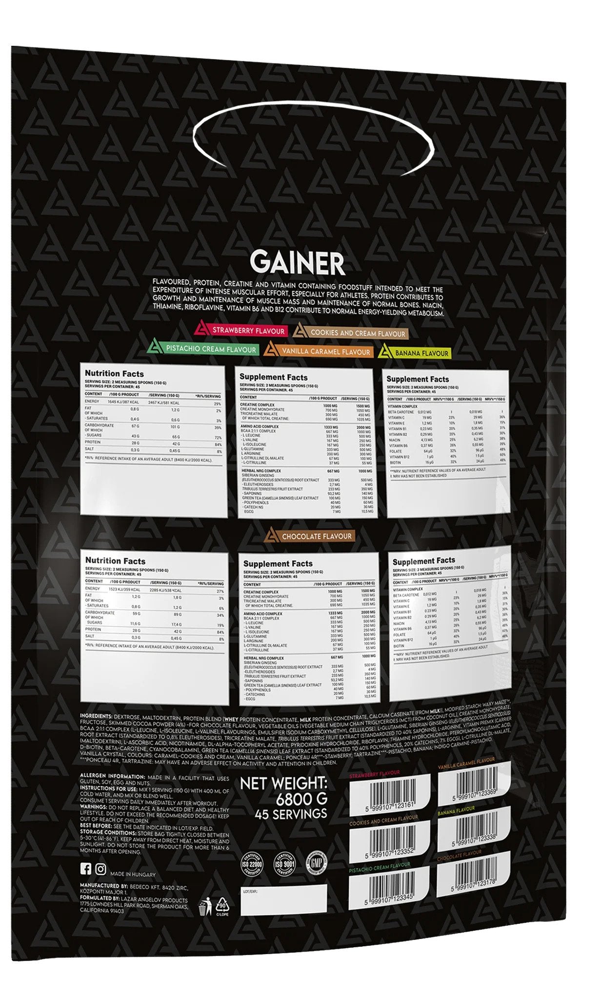 LAZAR ANGELOV MASS GAINER 6800g promotion