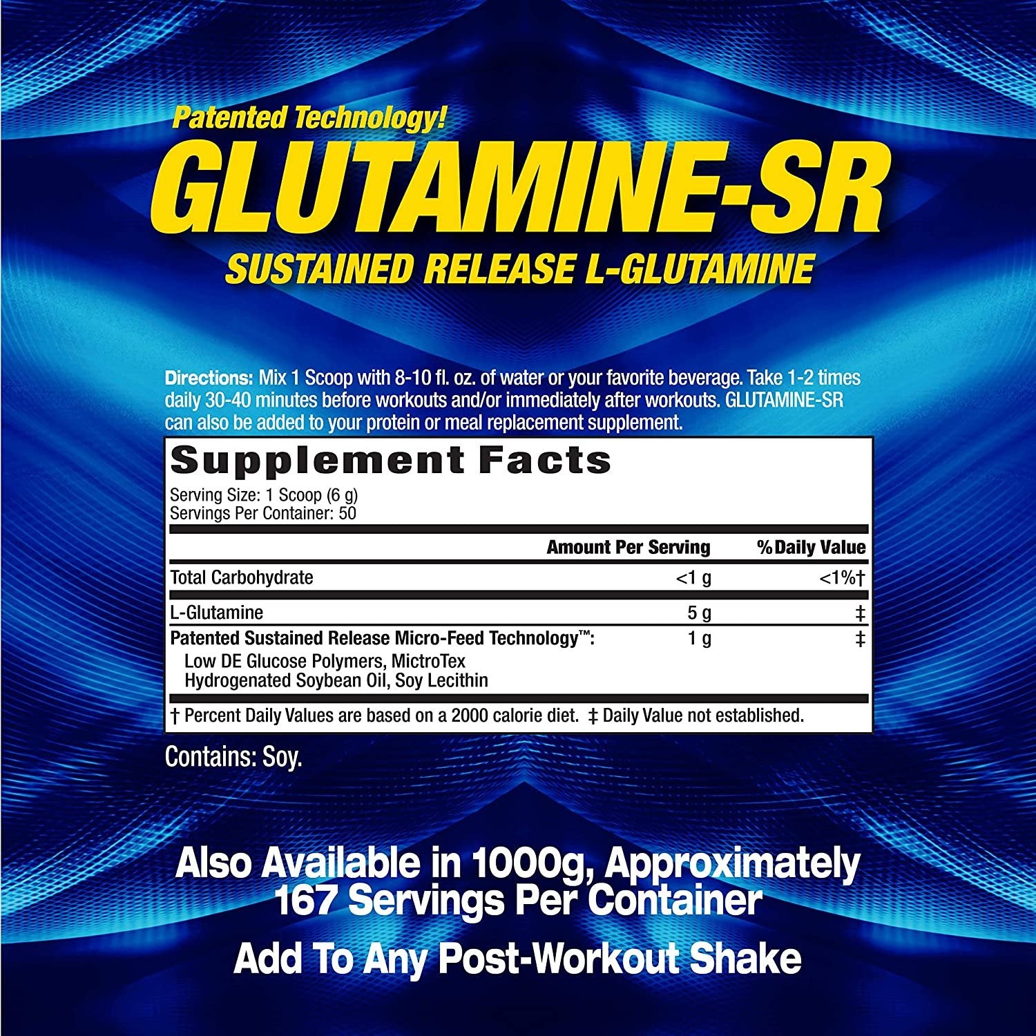 MHP Glutamine-SR - 300 grams composition