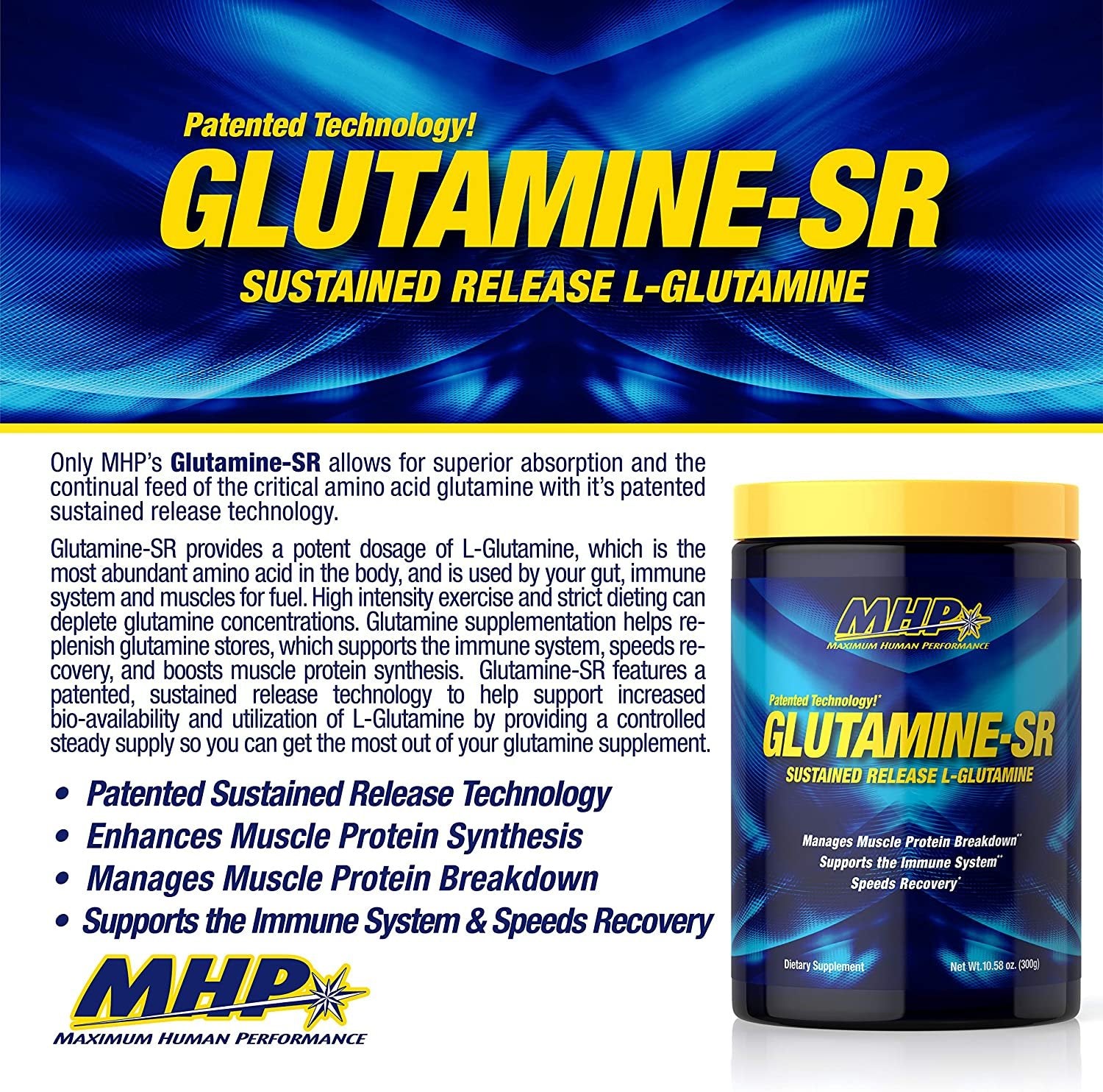 Consumption of MHP Glutamine-SR - 300 grams