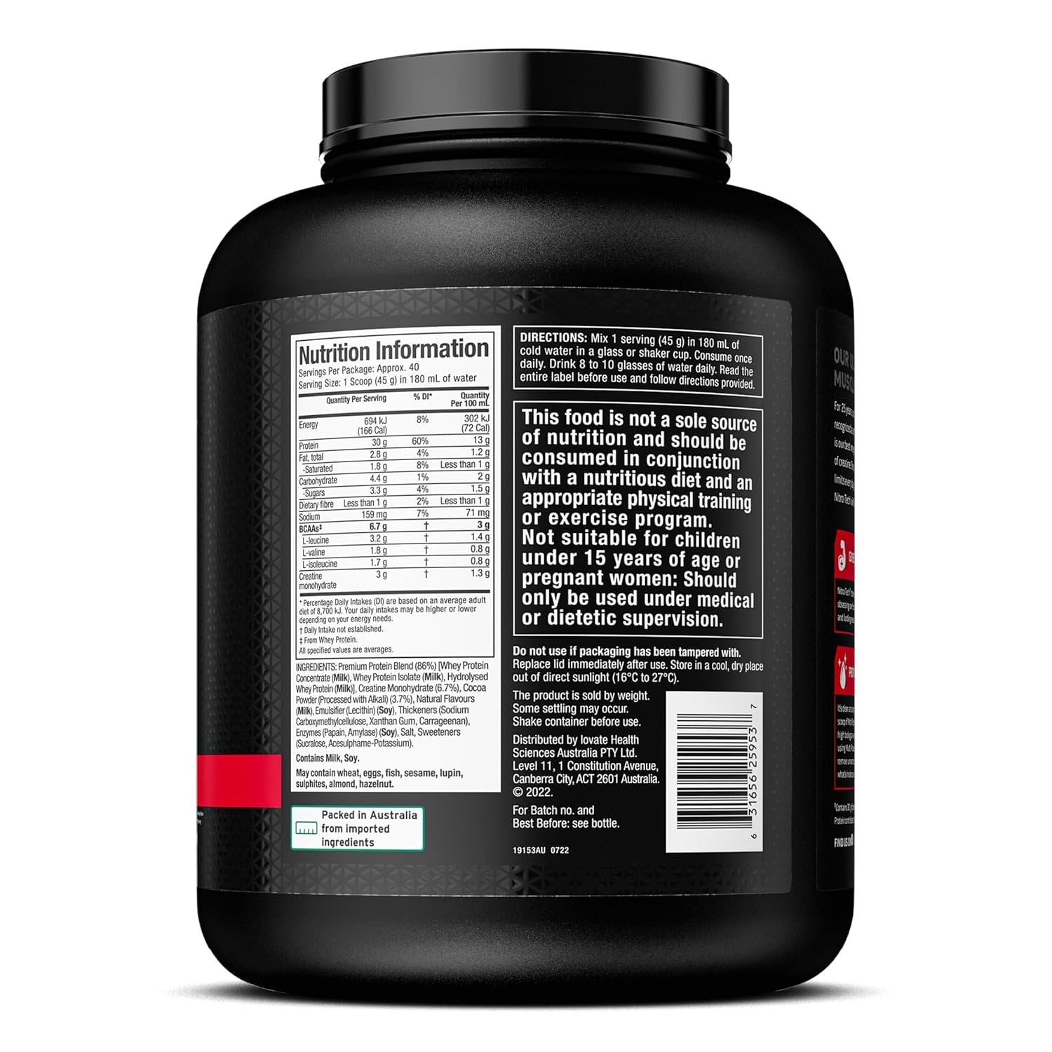 Muscletech Nitro Tech Whey Protein - 1810g sudetis