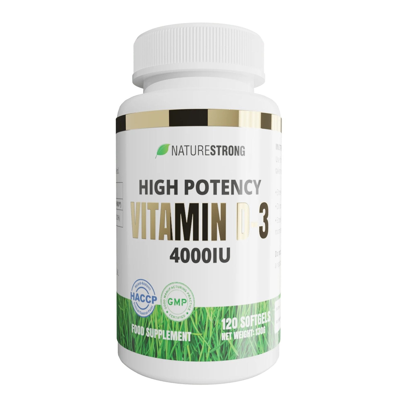 NatureStrong High Potency Vitamin D-3 4000 IU - 120 capsules