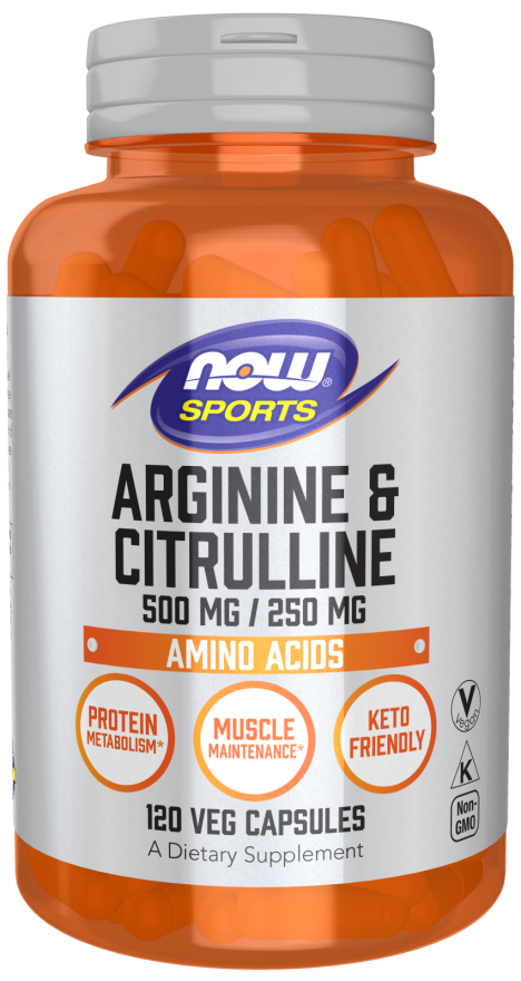 NOW Arginine 500mg & Citrulline 250mg 120 Veg. Price of capsules