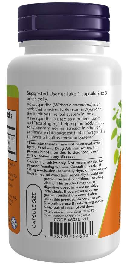 Usage of NOW Ashwagandha 450mg 90 caps