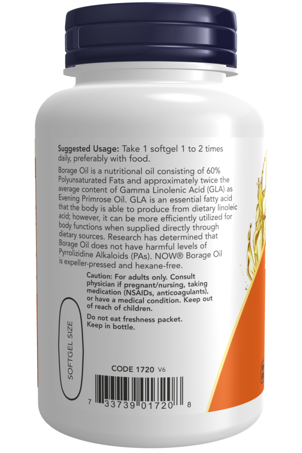 Usage of NOW Borage Oil 1000mg 60 Softgels