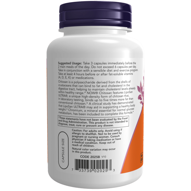 NOW Foods, Chitosan Plus Chromium, 500 mg, 120 Veg Capsules kaina vartojimas