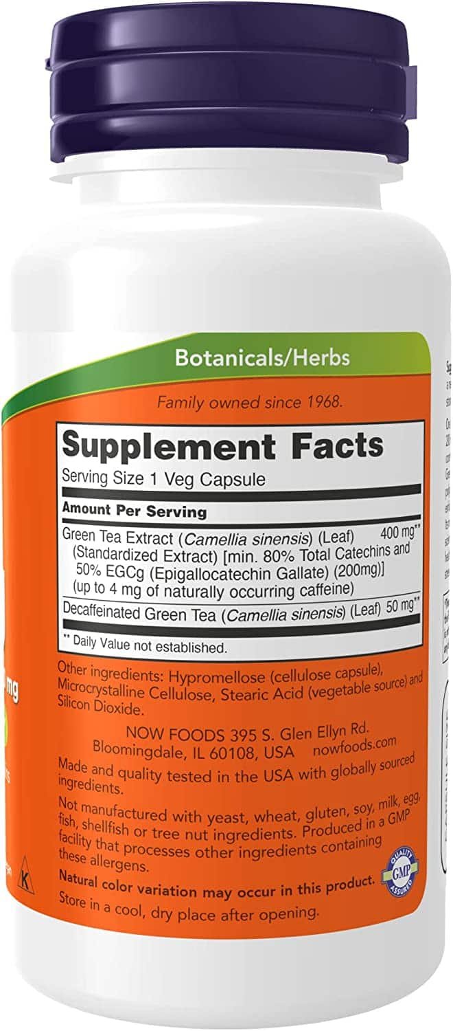 NOW Foods EGCg Green Tea Extract 400mg 90 vcaps sudetis