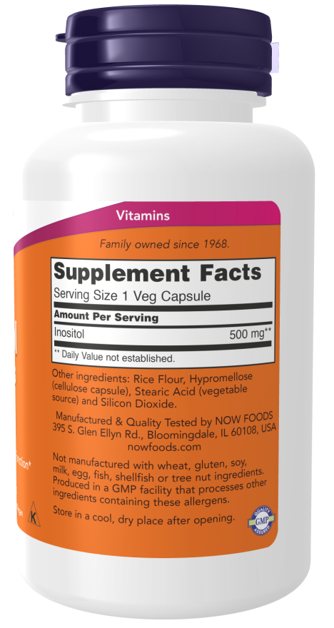 NOW Foods Inositol, 500mg - 100 caps sudetis