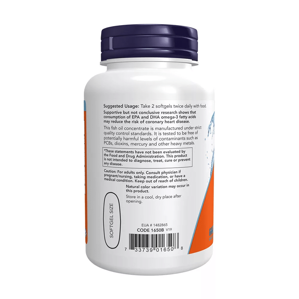Using NOW foods Molecularly Distilled Omega-3 100 softgels