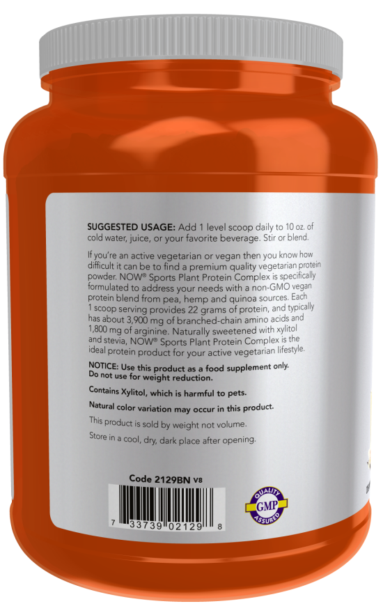 NOW Foods Plant Protein Complex - 907 grams vartojimas
