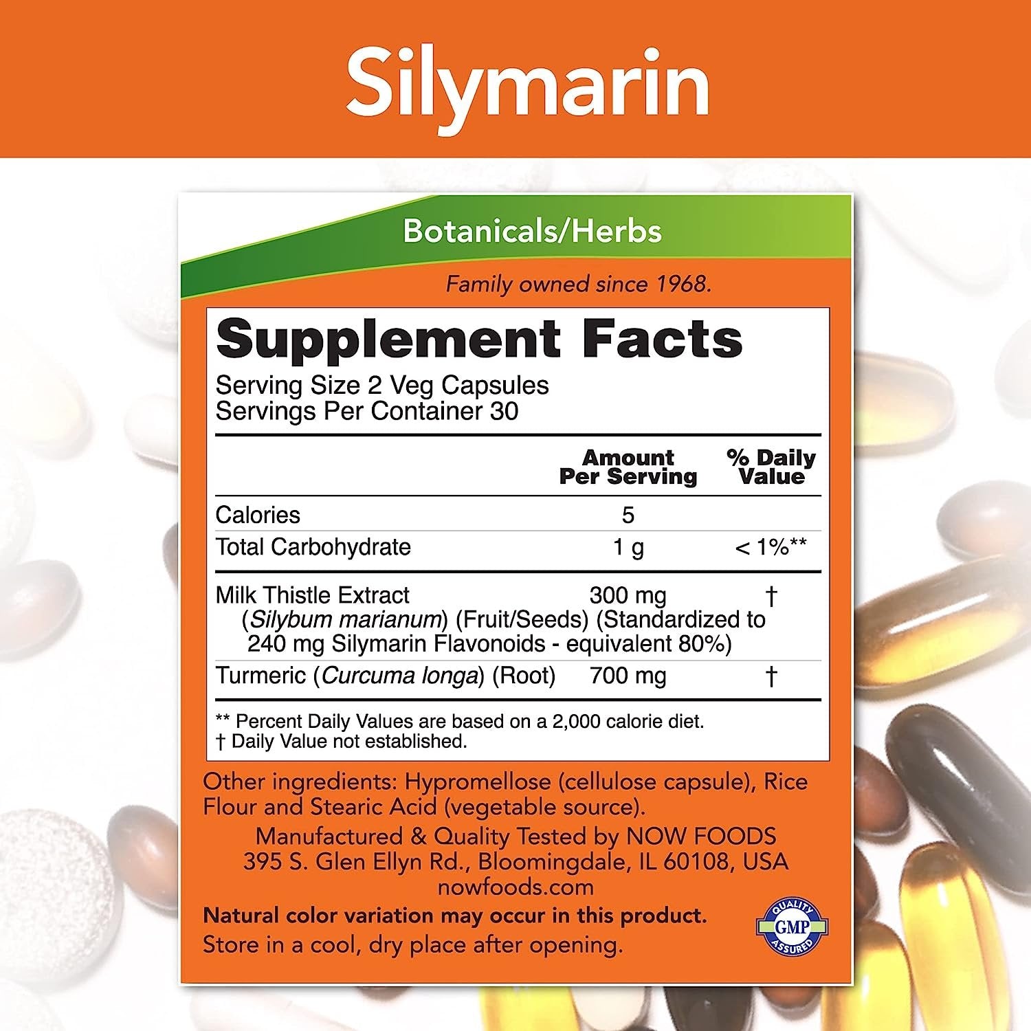 NOW Foods Silymarin with Turmeric 150mg 60vcaps sudetis