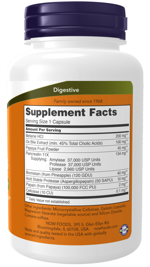 Now Foods Super Enzymes - 90 caps composition