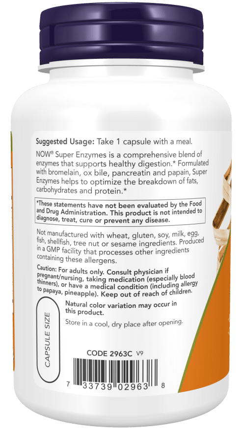 Now Foods Super Enzymes - 90 caps consumption