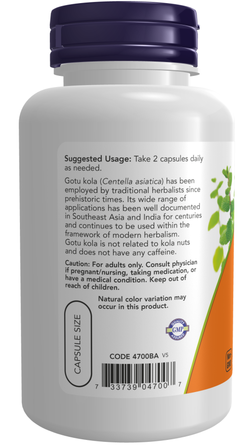 NOW Gotu Kola – 450mg – 100 veg caps vartojimas