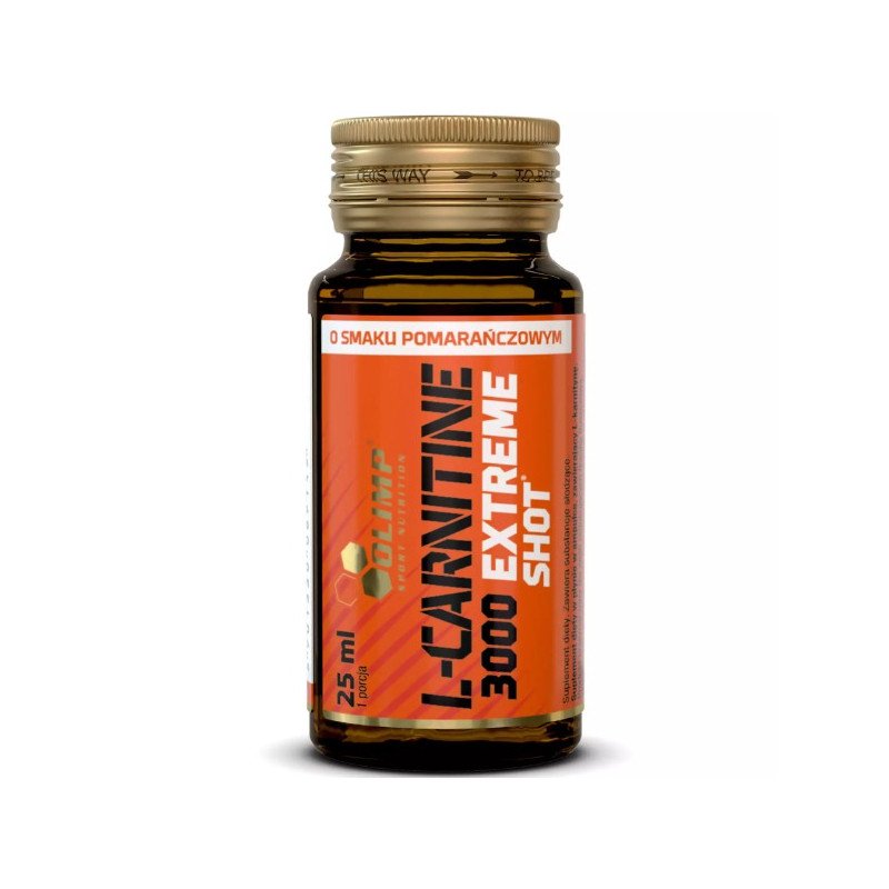 Olimp L-Carnitine 3000 Extreme Shot Glass Ampoule - 25ml - Orange bottle