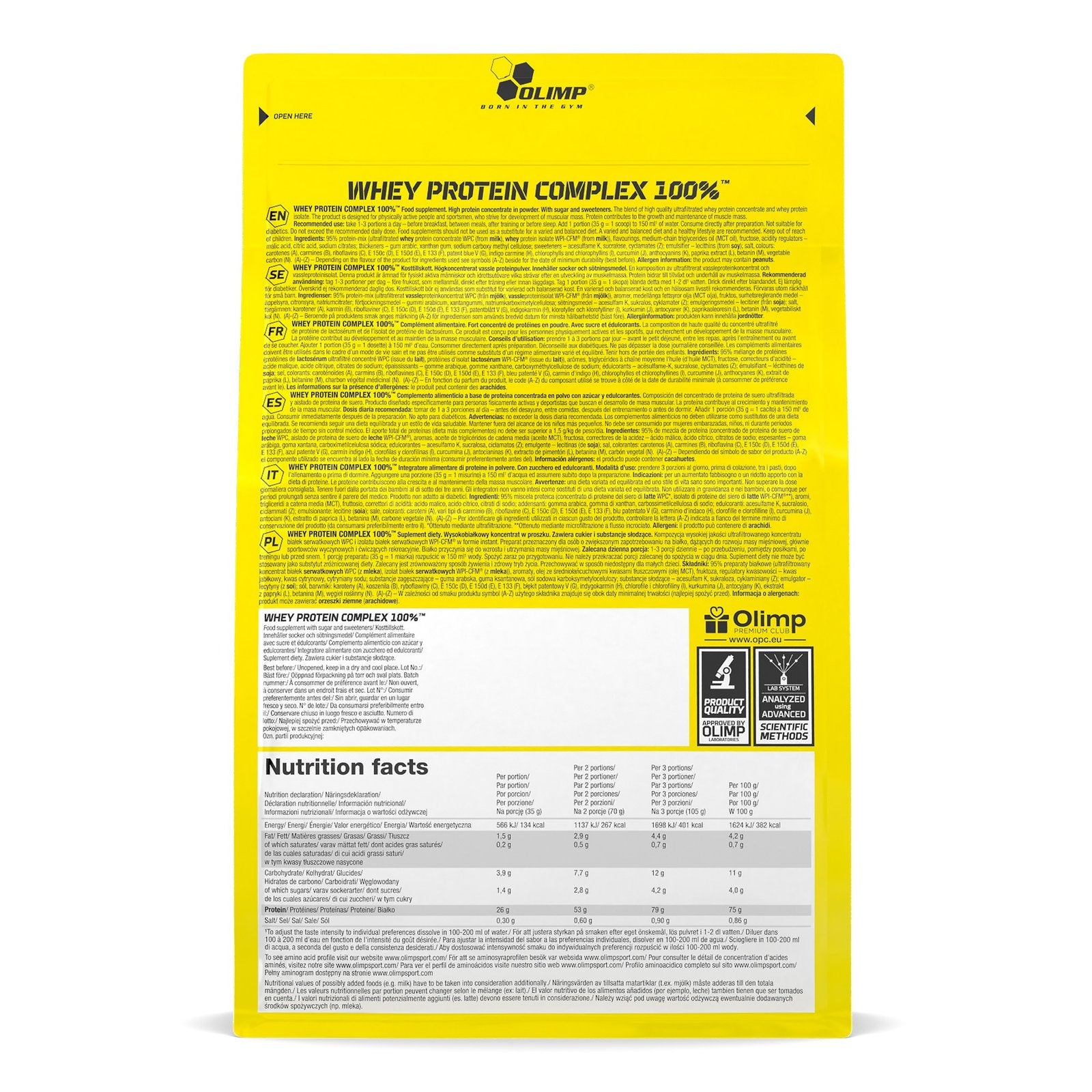 Olimp Whey Protein Complex 600g akcija sudetis