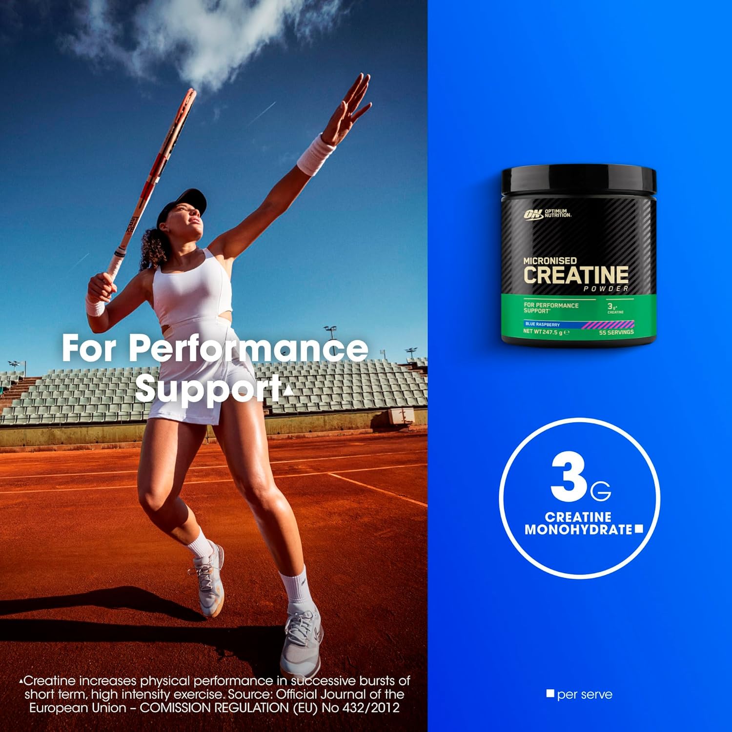 Optimum Nutrition mikronizuoti kreatino milteliai 247.5 g