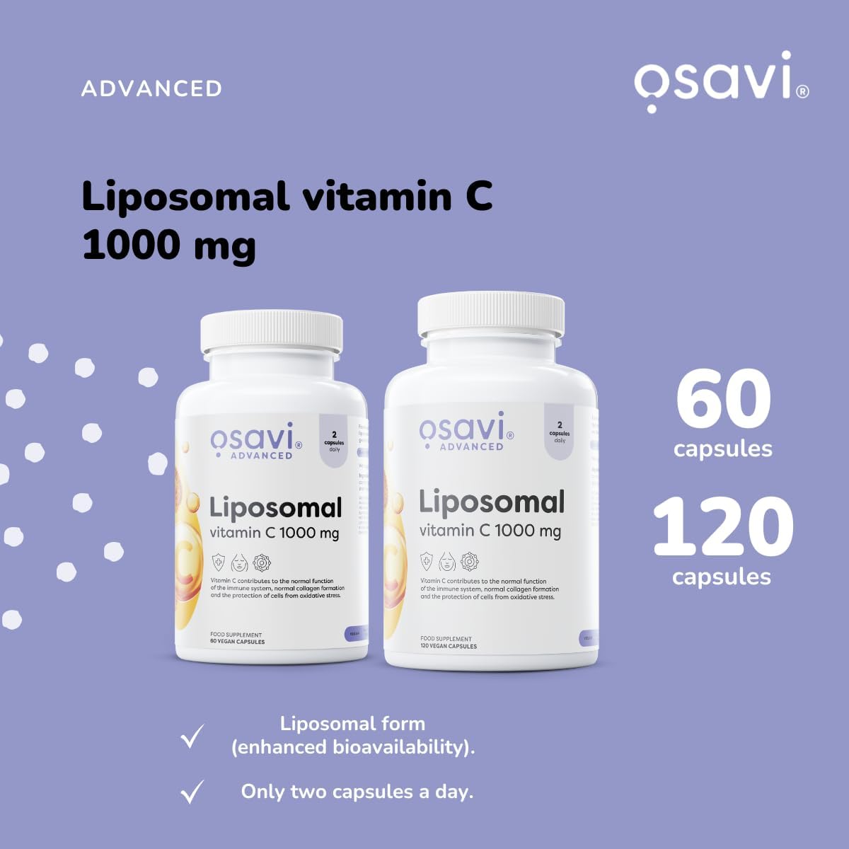 Osavi liposomalna witamina C – 1000 mg, 120 wegańskich kapsułek
