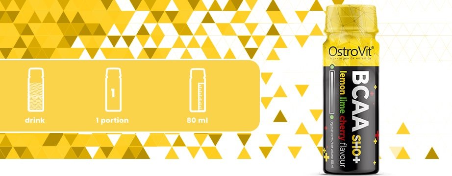 OstroVit BCAA Shot 80 ml lemon lime cherry banner