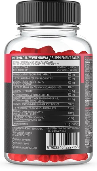 OstroVit Fat Burner For Women 60 kaps sudetis