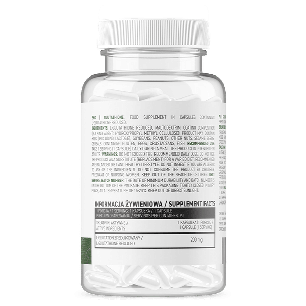Composition of OstroVit Glutathione VEGE 90 vcaps