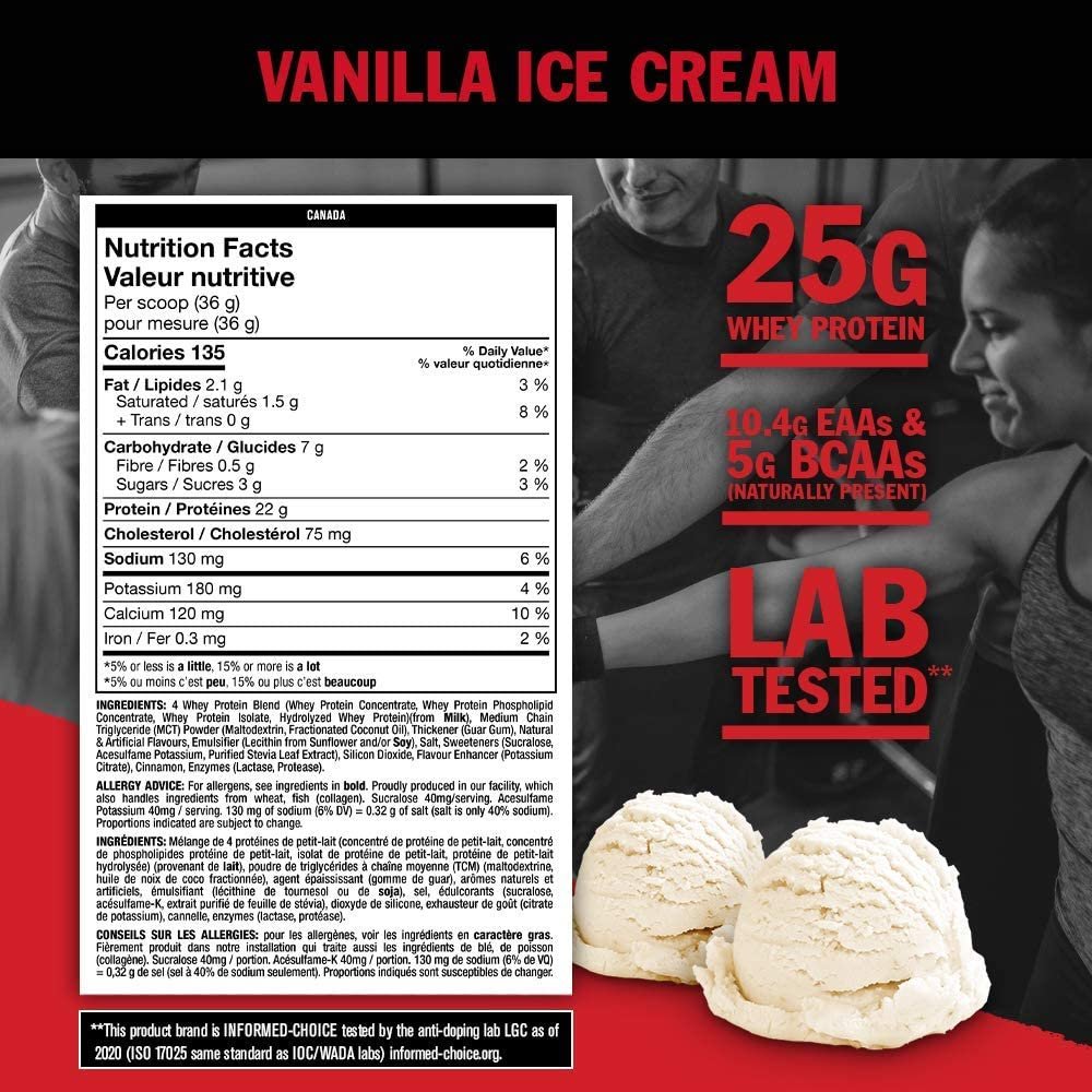 PVL Mutant Whey 2270 g. lentele