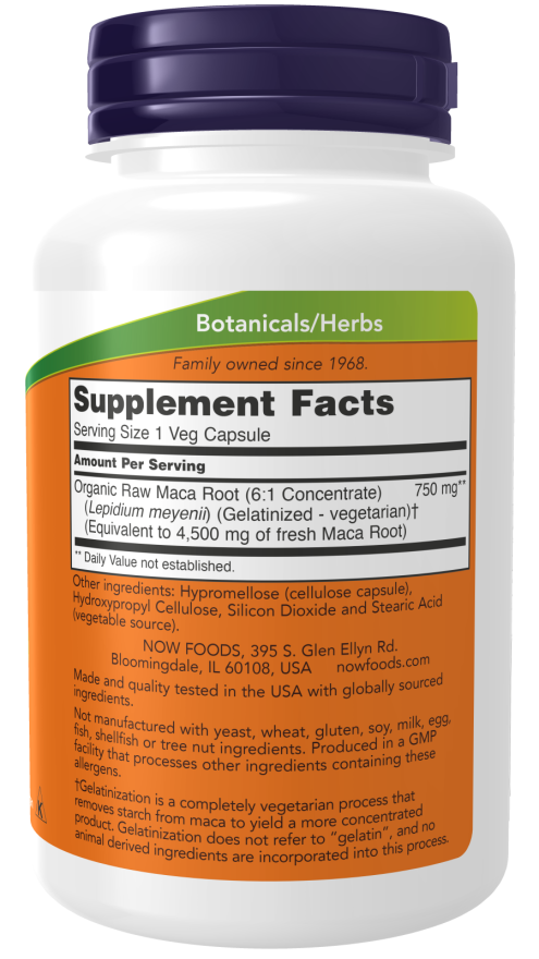 Raw Maca 750 mg 90 Veg Capsules sudetis