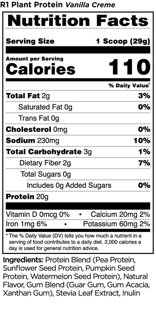 Rule One Plant Protein, Vanilla Creme - 630 grams sudetis
