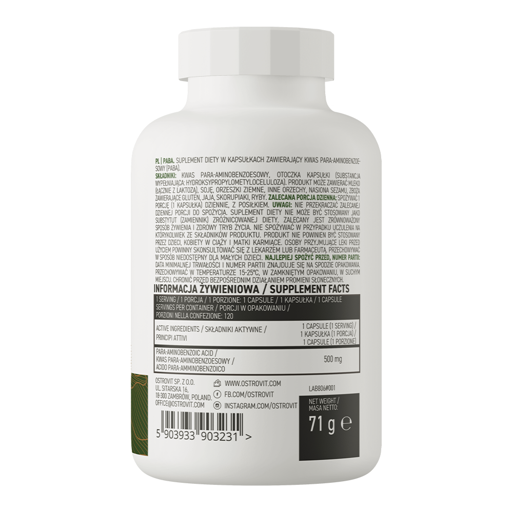 OstroVit PABA VEGE 120 caps