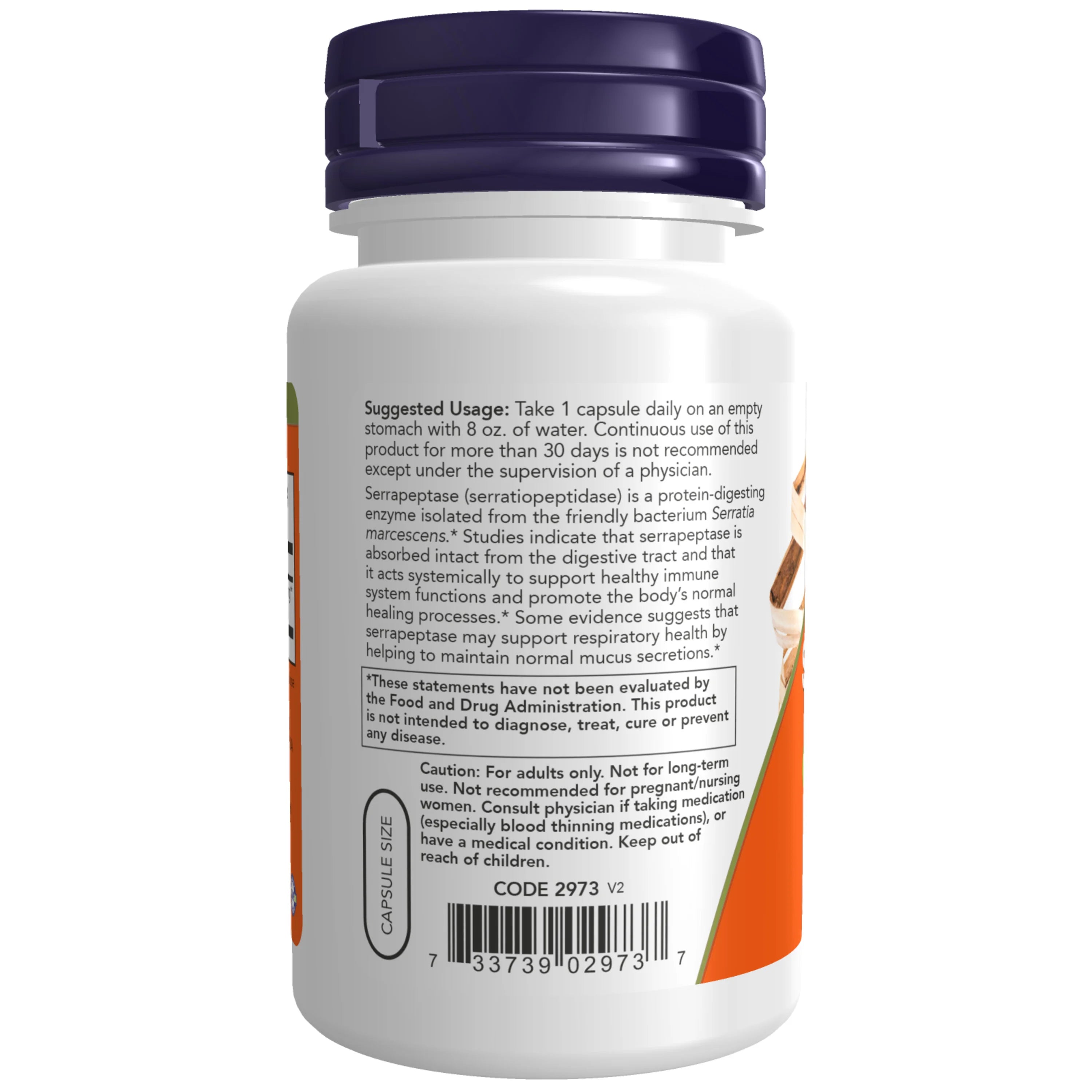 NOW Foods Serrapeptase 60,000 SPU – 60 Vegan Capsules