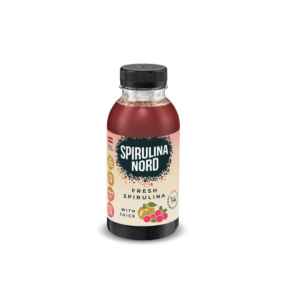 Spirulina Nord – Šviežia spirulina su sultimis (be pridėtinio cukraus) 330ml
