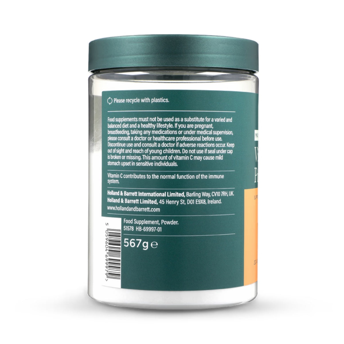 Holland & Barrett didžiausios koncentracijos vitamino C milteliai, 2000mg - 567 grams