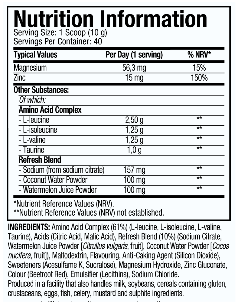 Strawberry Watermelon Flavor nutrition facts