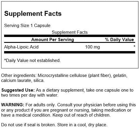 Swanson Alpha Lipoic Acid ALA 100 mg 120 caps sudetis