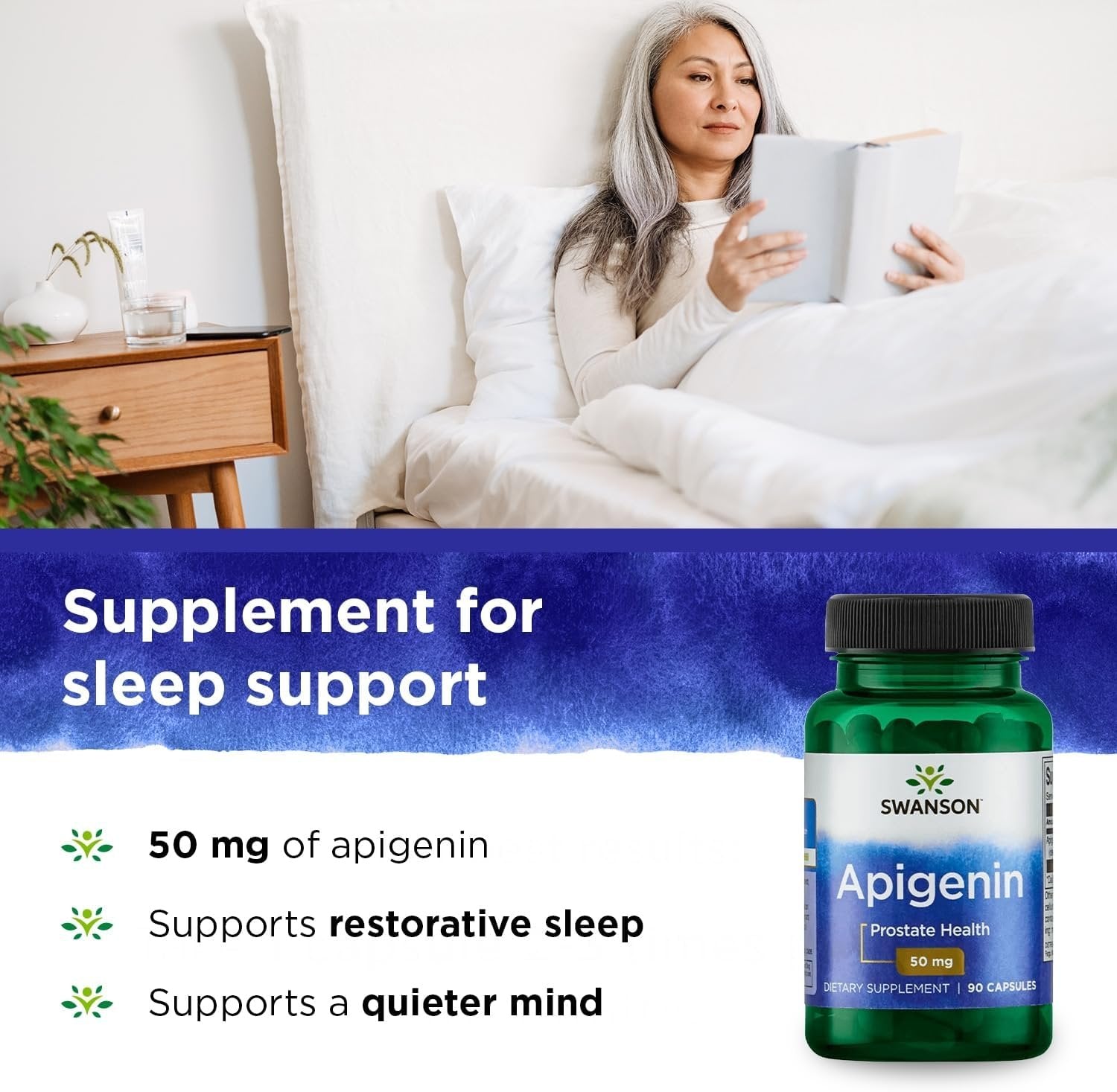 Swanson Apigenin 50mg - 90 caps for sleep