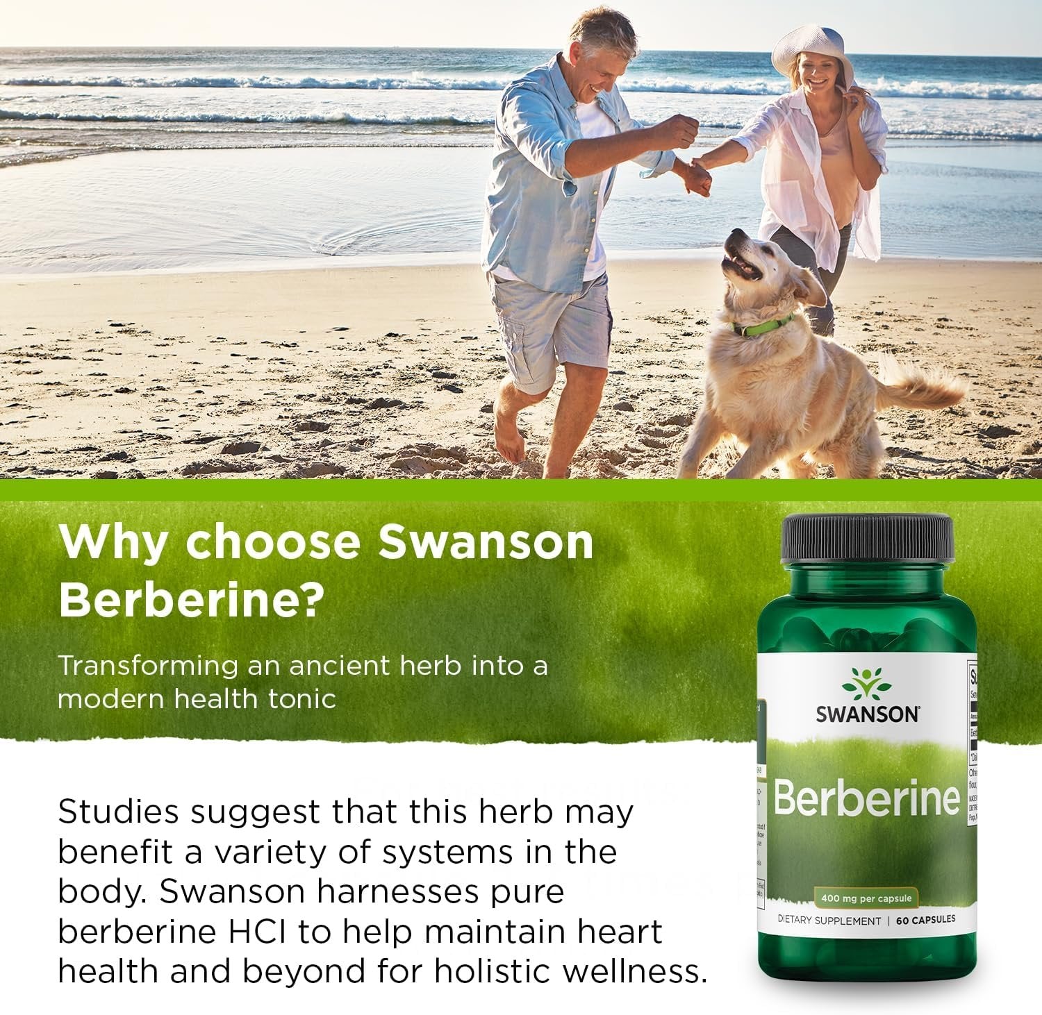 Swanson Berberine, 400mg - 60 caps baneris
