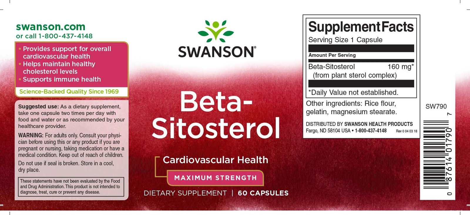 Swanson Beta-Sitosterol Maximum Strength 160 mg 60 softgels price promotion
