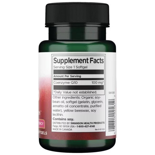 Swanson CoQ10 100mg High Potency 100 softgels sudetis