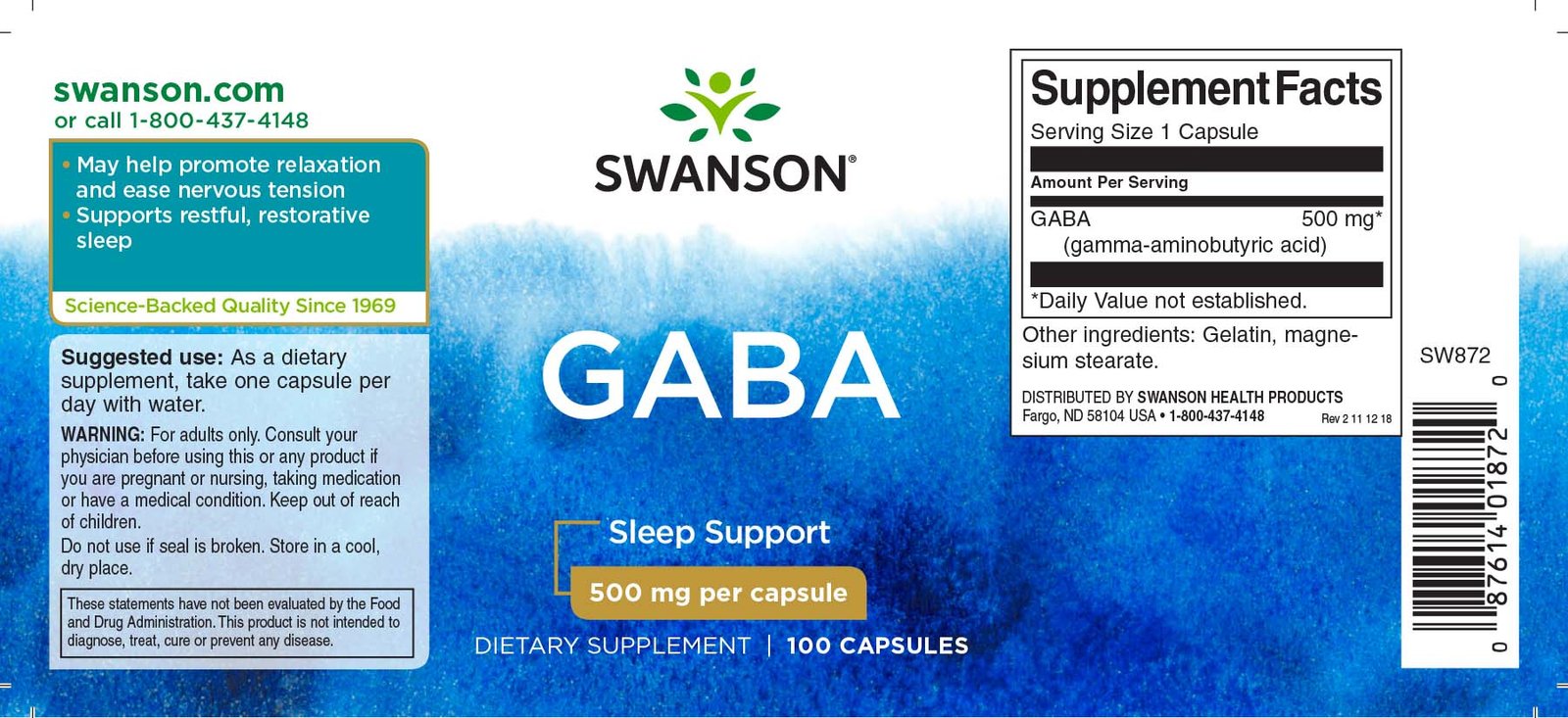 Swanson gaba etikete
