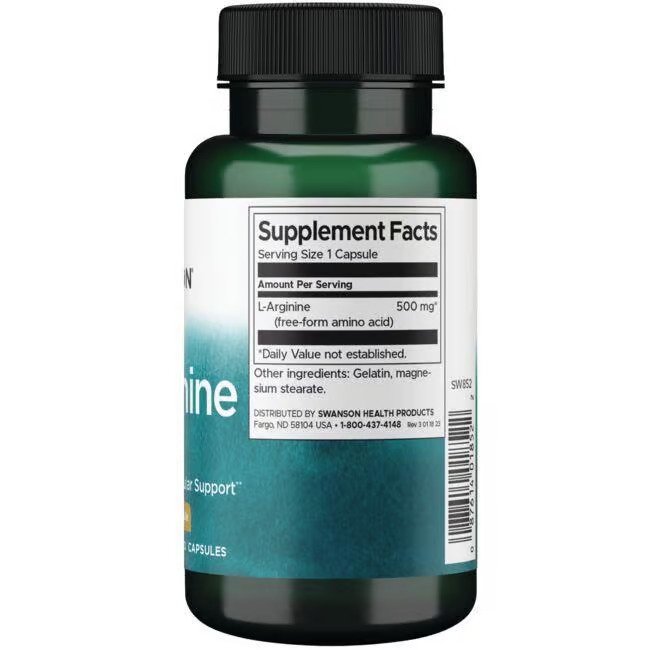 Swanson L-Arginine, 500mg - 100 caps price composition