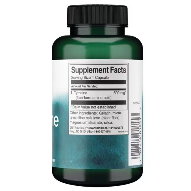 Swanson-L-Tyrosine-500mg-100caps-sudetis