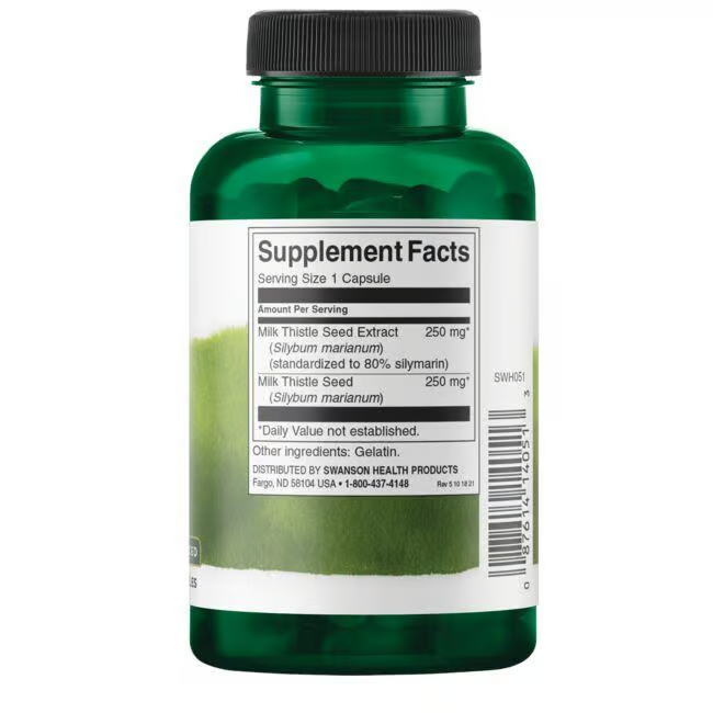 Composition of Swanson Milk Thistle 250 mg Extract 120 caps