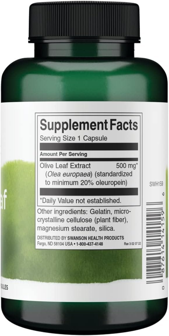 Swanson Olive Leaf Extract 500mg 60 caps sudetis