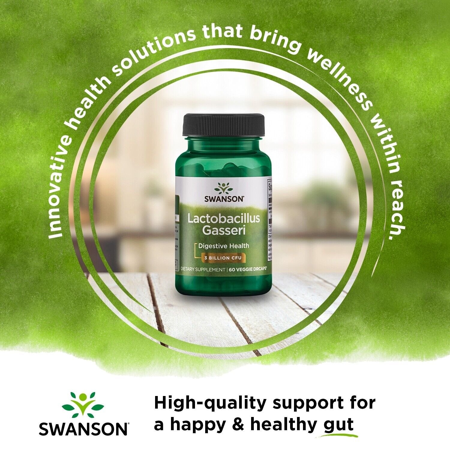 Swanson Probiotics Lactobacillus Gasseri 3 Billion CFU 60 Capsules baneris
