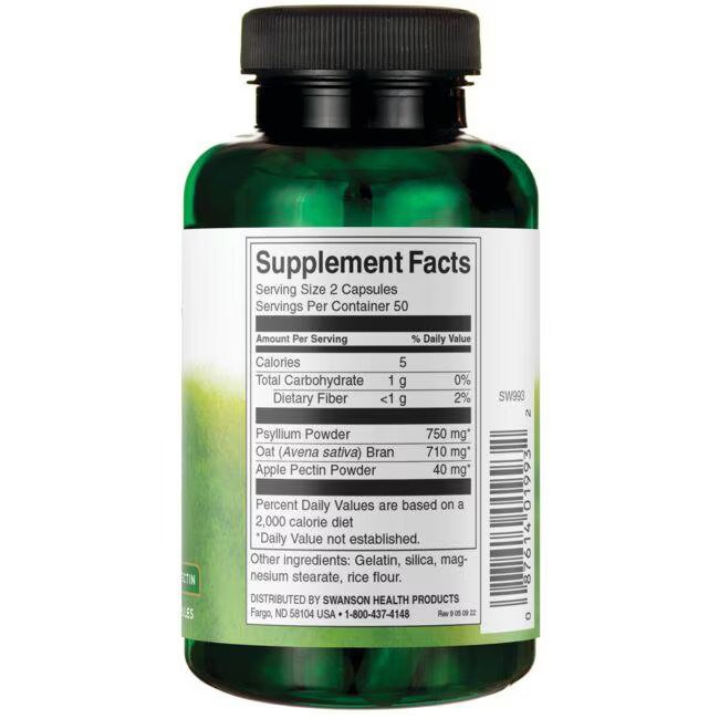 Composition of Swanson Tri-Fiber Complex Digestive Health 100 Caps