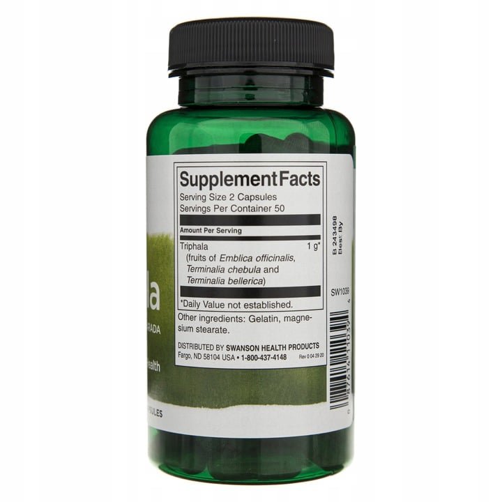 Composition of Swanson Triphala Digestive and Immune Aid- 100 Capsules