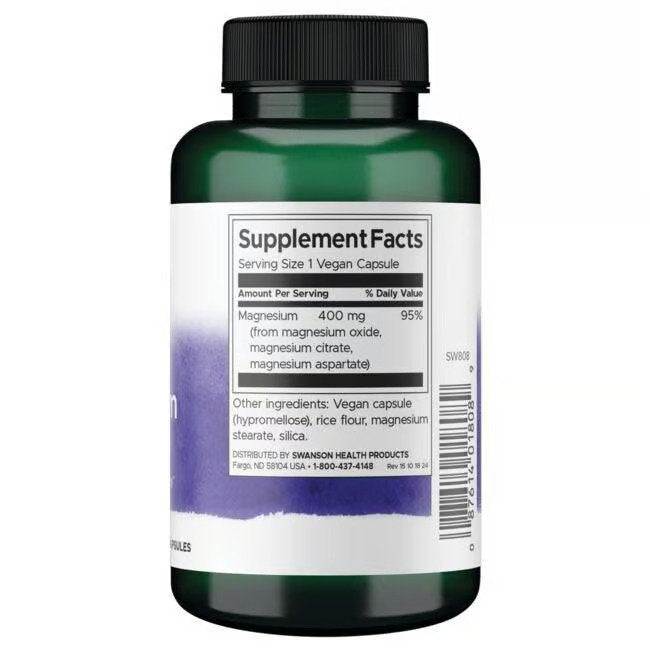 Swanson Triple Magnesium Complex - 400mg - 100 caps composition