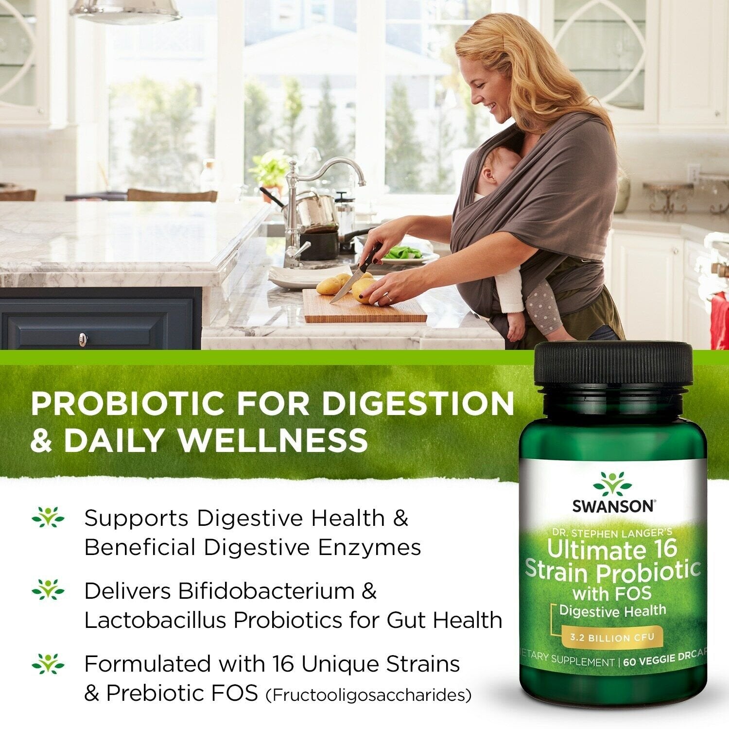 Swanson Ultimate 16 Strain Probiotic 60 caps. nauda